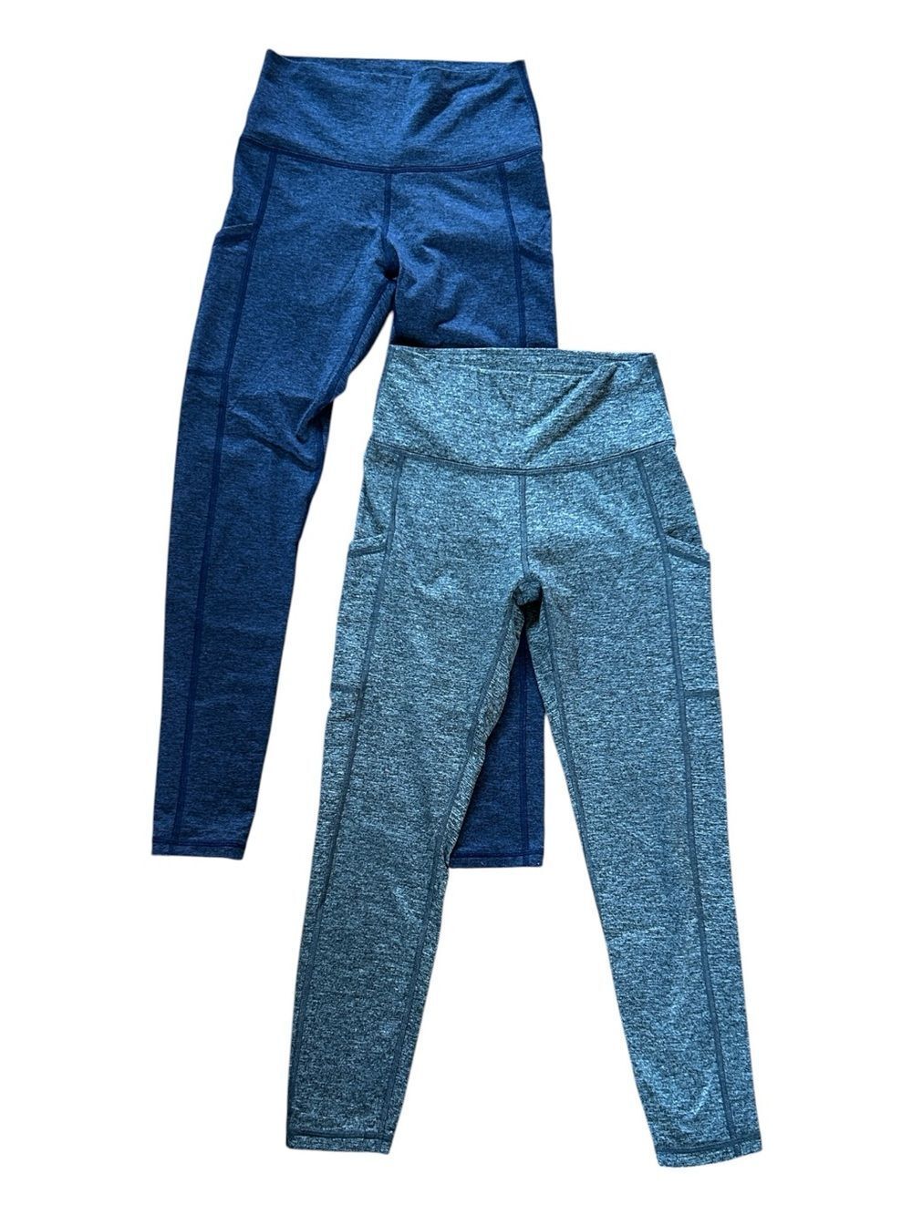 Like New Aerie 2 Pairs Of Leggings Heather Grey And Navy Blue
